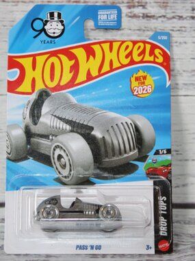2026 Hot Wheels Silver Pass N Go 90 Years Monopoly Car